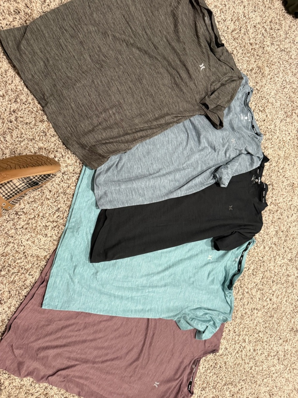 Hurley Men's Short-Sleeve Heathered Tee Pack - Black, Gray, Teal, Brown, Mauve